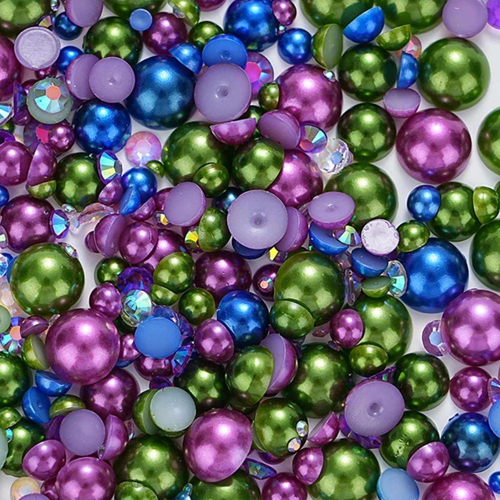 Напівкруглі перлини для нігтів з плоскою задньою стороною, фото №5