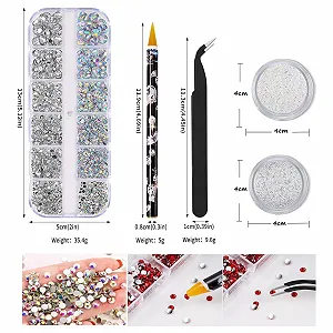 Перлини для нігтів 4 коробки Плоскі Стрази Бісер Аксесуари для дизайну нігтів synthetic.ua - Фото 1