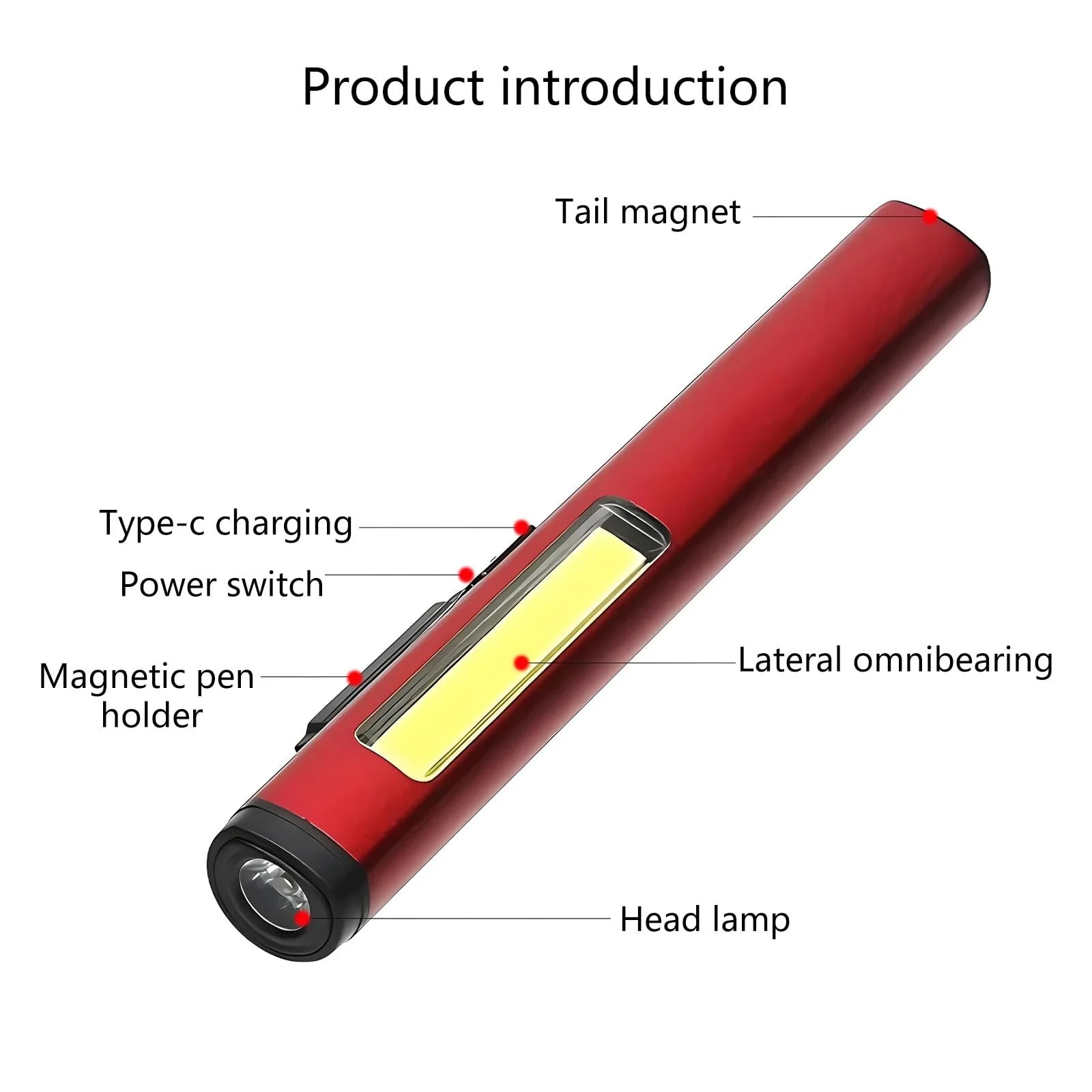 Ручка-фонарик с USB зарядкой и магнитом для улицы, фото №6 Ручка-фонарик с USB зарядкой и магнитом для улицы, фото №6