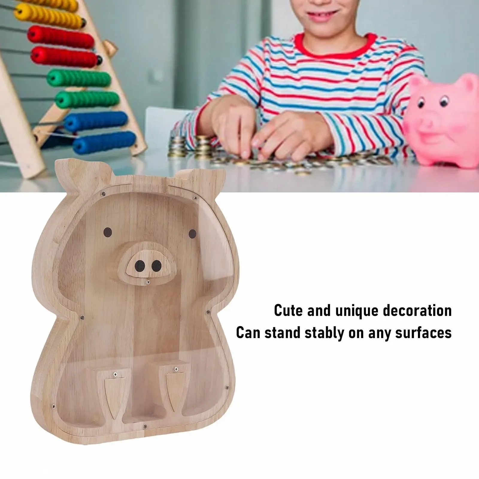 Скарбничка Pssopp з каучукового дерева та акрилу, фото №6