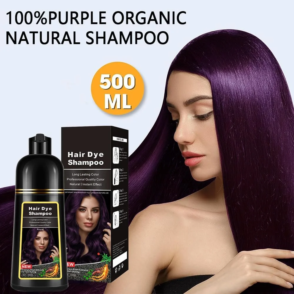 Шампунь-фарба AMZSEA Natural Violet Tint 3-в-1 для сивого волосся, фіолетовий, 500 мл, фото №6 Шампунь-фарба AMZSEA Natural Violet Tint 3-в-1 для сивого волосся, фіолетовий, 500 мл, фото №6