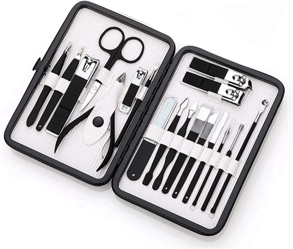 Профессиональный набор для маникюра из 18 предметов, из нержавеющей стали, фото №2