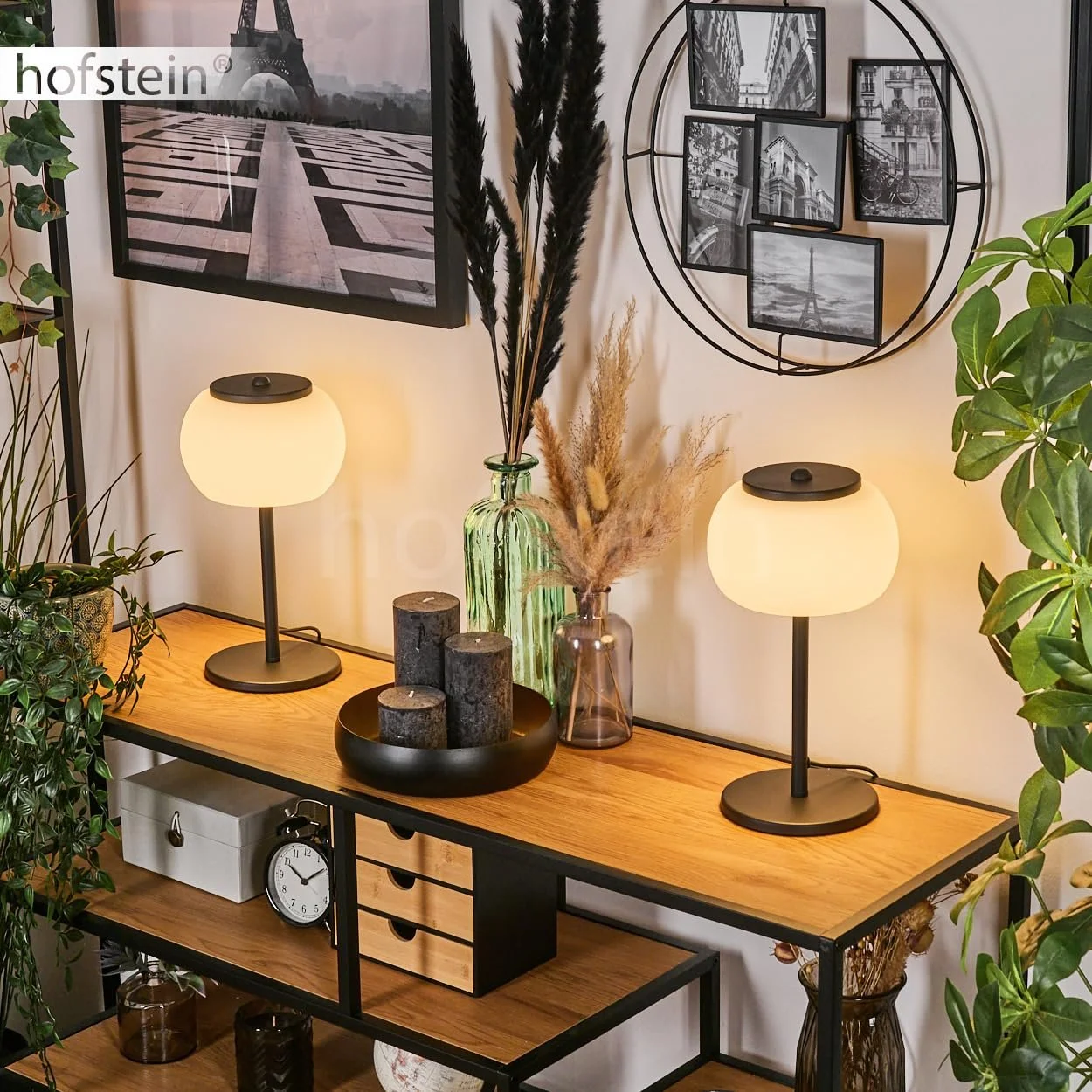 Настільна лампа Izenave LED набір із 2 шт. димована метал/скло ступінчастий димер 8 Ват 800 Люмен 3000 Кельвін чорний/білий, фото №8