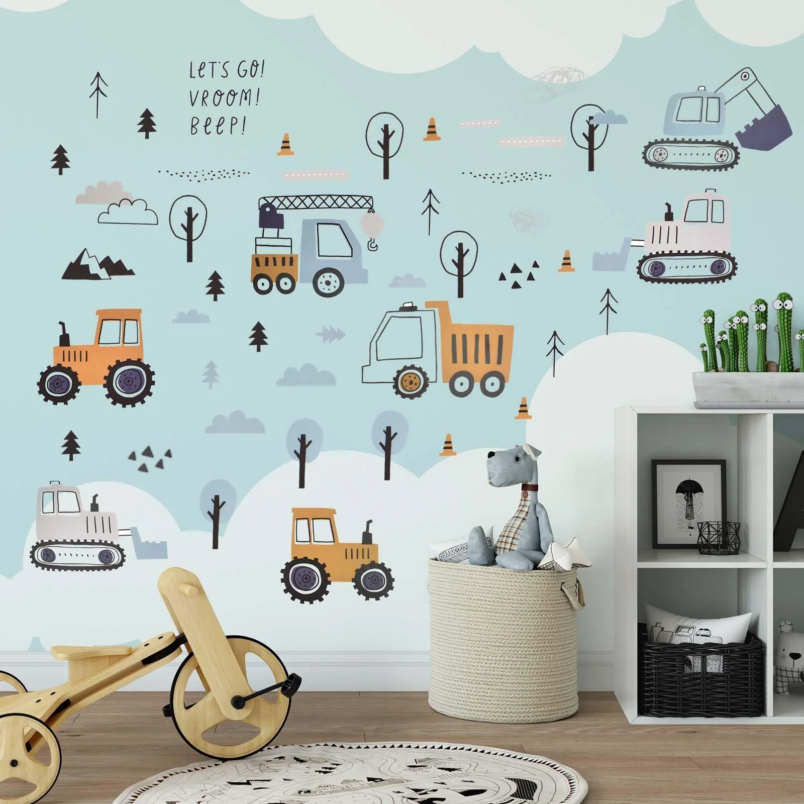 Настінні наклейки 3 аркуші Будівельна техніка Трактор Екскаватор Вантажівка Кран Знімні для дитячої кімнати, фото №5 Настінні наклейки 3 аркуші Будівельна техніка Трактор Екскаватор Вантажівка Кран Знімні для дитячої кімнати, фото №5
