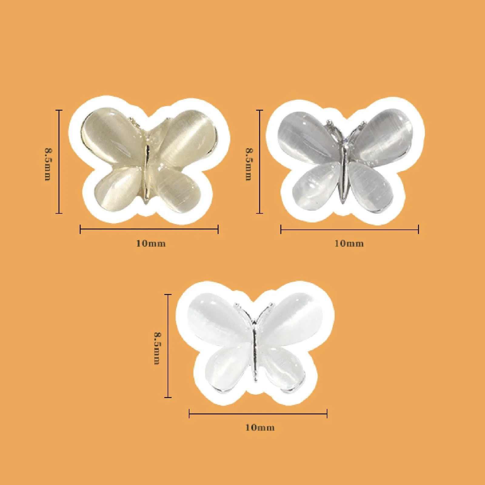 Стрази Метелики Opal-Legierung 3D-блискучі золоті,, фото №2