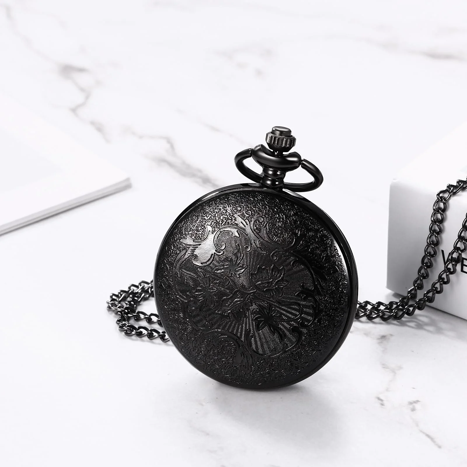 Кишеньковий годинник JewelryWe Ретро Royal Flush / Компас / Квіти / Дзвінок / Мотоцикл Бронзовий, фото №5