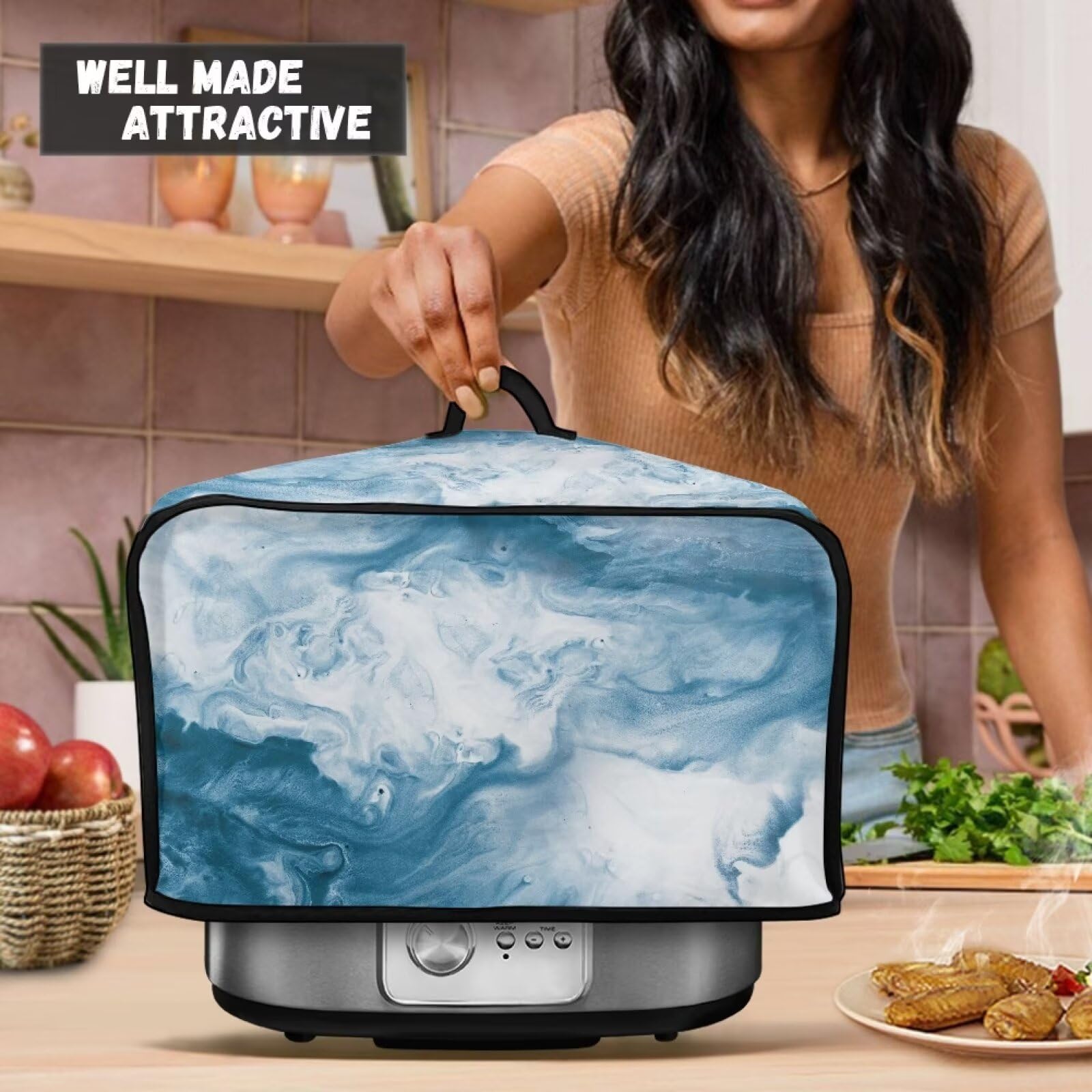Чехол Xoenoiee Blue Tie Dye Print Crock Pot 6-8qt Синий, фото №4