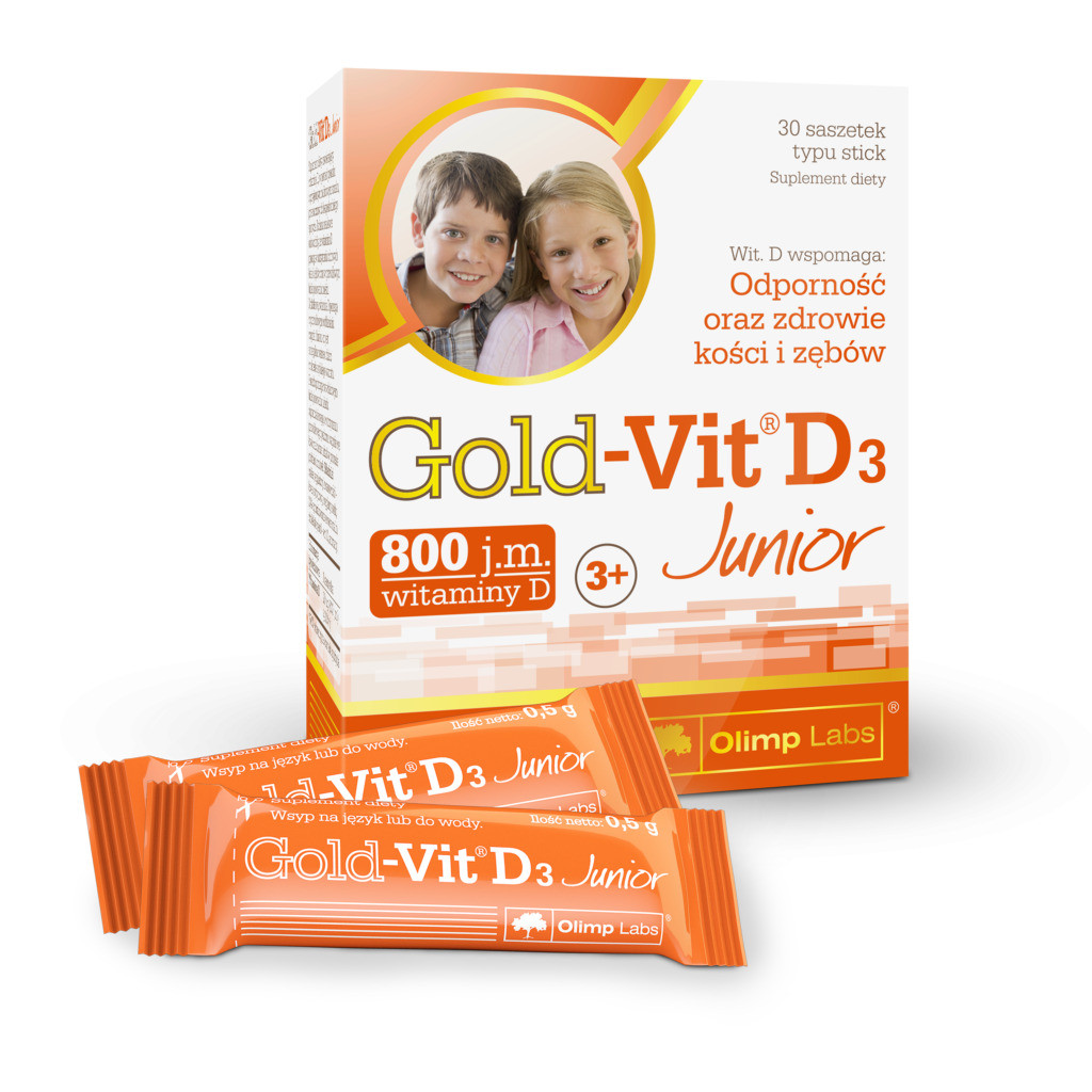 Витамин D для детей Olimp Gold Vit D3 junior 30 сашэ малина, фото №1