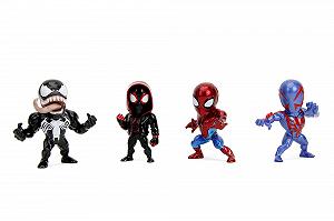 Набор фигурок Jada Toys Marvel Spider-Man (Spiderman, Venom, Miles Morales, Spiderman 2099) 4 металлические фигурки 6 см - Фото 1