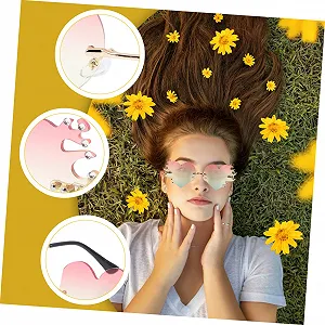 Солнцезащитные очки Без рамки Packove Узор сердца и звезды synthetic.ua - Фото 1