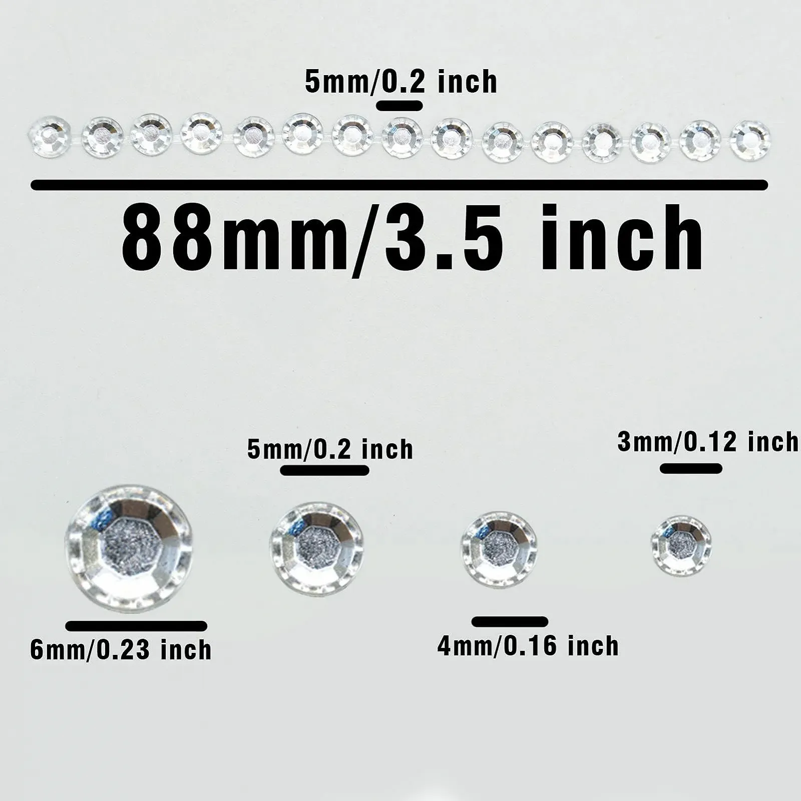 Наклейки со стразами 5 листов Самоклеящиеся блестящие камни Самоклеящийся акрил Разноцветные самоклеящиеся драгоценные камни Круглые бриллианты для DIY украшений ногтей Мобильных телефонов Одежды, фото №2