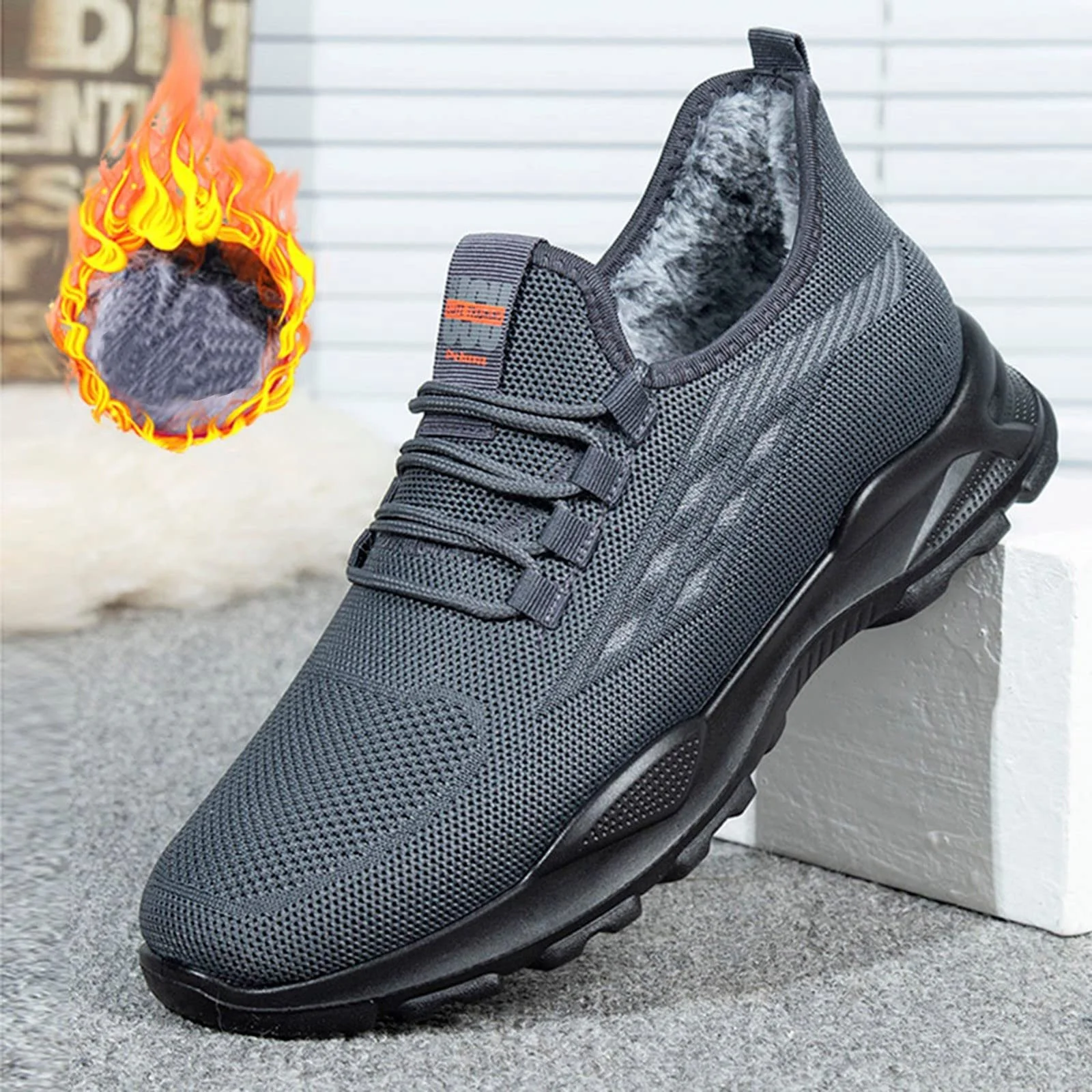 Чоловічі черевики MMOOVV Sport Бавовна Осінь-Зима Комфорт Теплий Плоский дизайн, фото №2