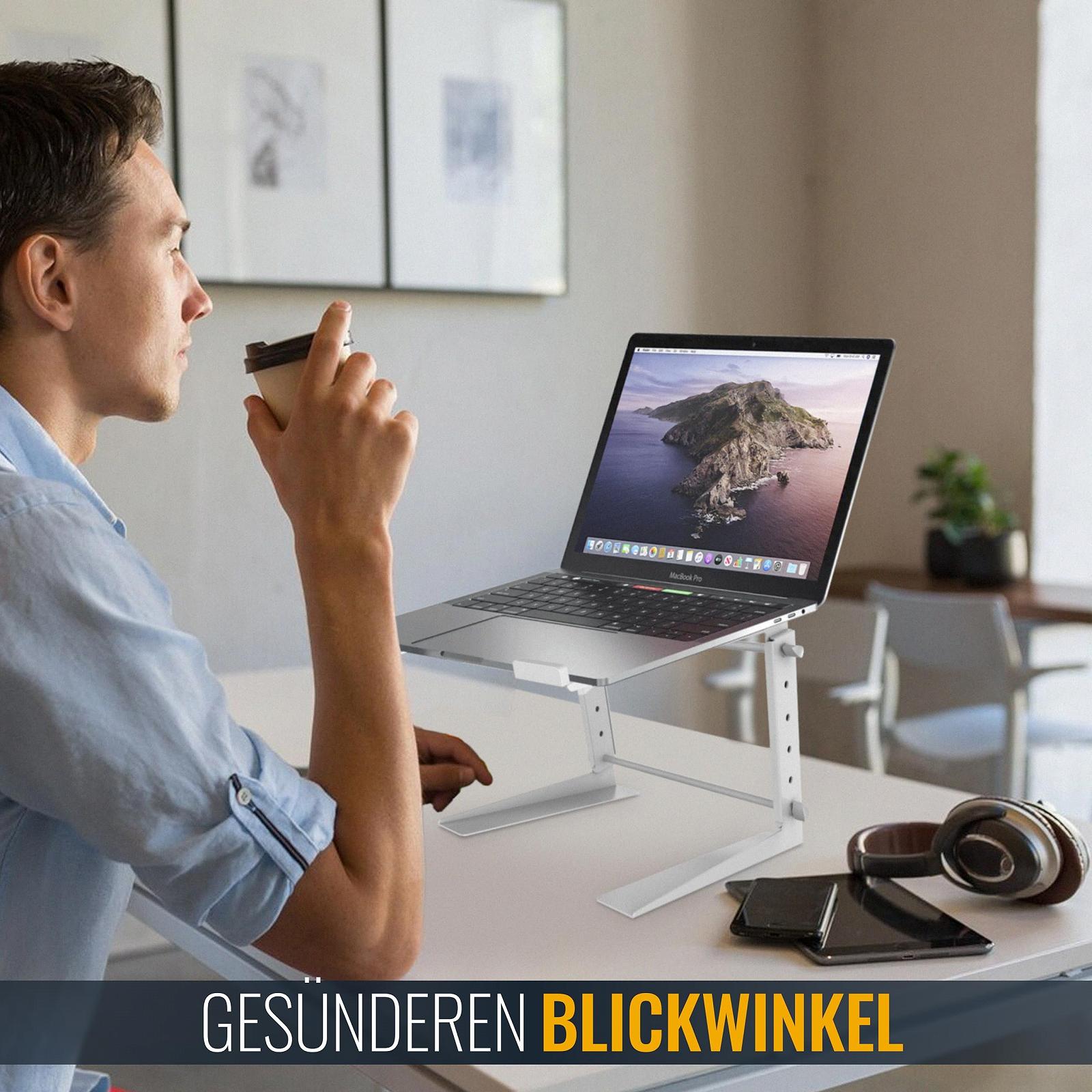 Підставка для ноутбука RICOO Регульована по висоті Універсальна для 15-17 дюймів LS01-W Тримач для ноутбука до 3 кг Білий, фото №7