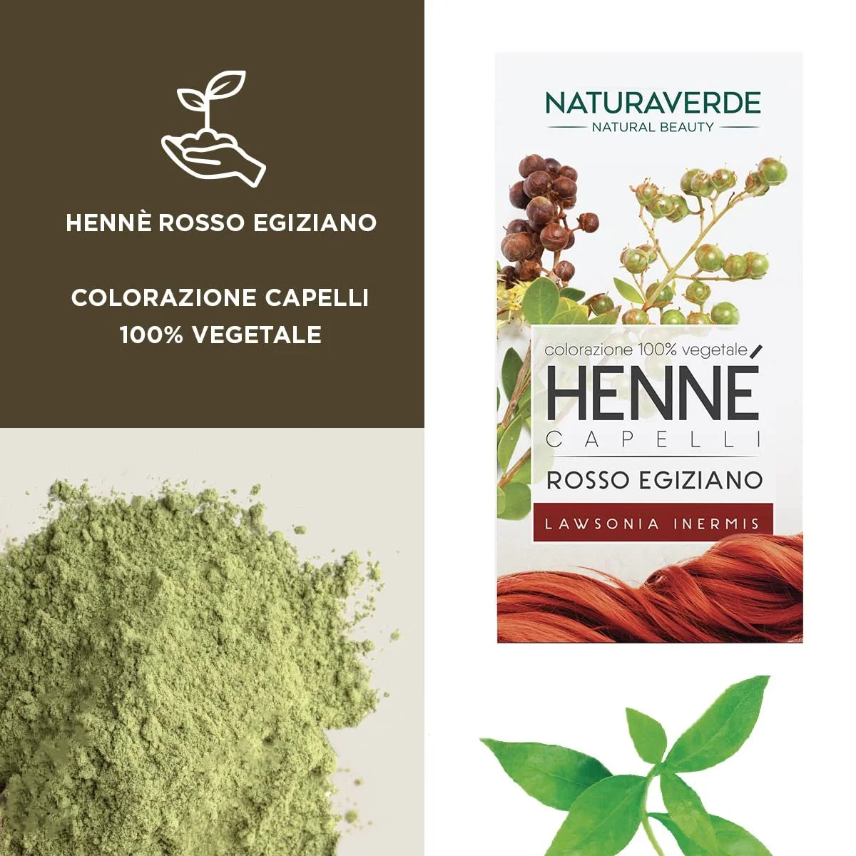 Фарба для волосся NATURAVERDE 100% Єгипетська Хна Рослинний Колір, фото №5 Фарба для волосся NATURAVERDE 100% Єгипетська Хна Рослинний Колір, фото №5