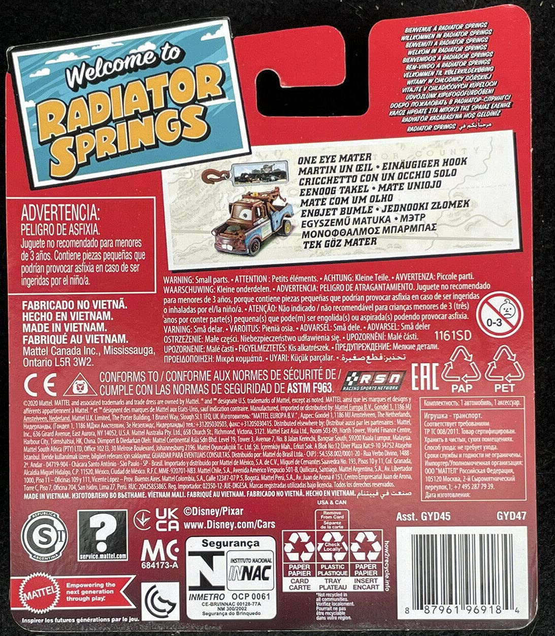 Автомобіль Disney Cars Hook Matter Martin One Eye Mater Special Edition Welcome to Radiator Springs, фото №3 Автомобіль Disney Cars Hook Matter Martin One Eye Mater Special Edition Welcome to Radiator Springs, фото №3