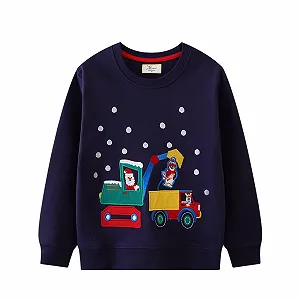 Джемпер для хлопчиків Дитячий з принтом трактора екскаватора - Фото 1