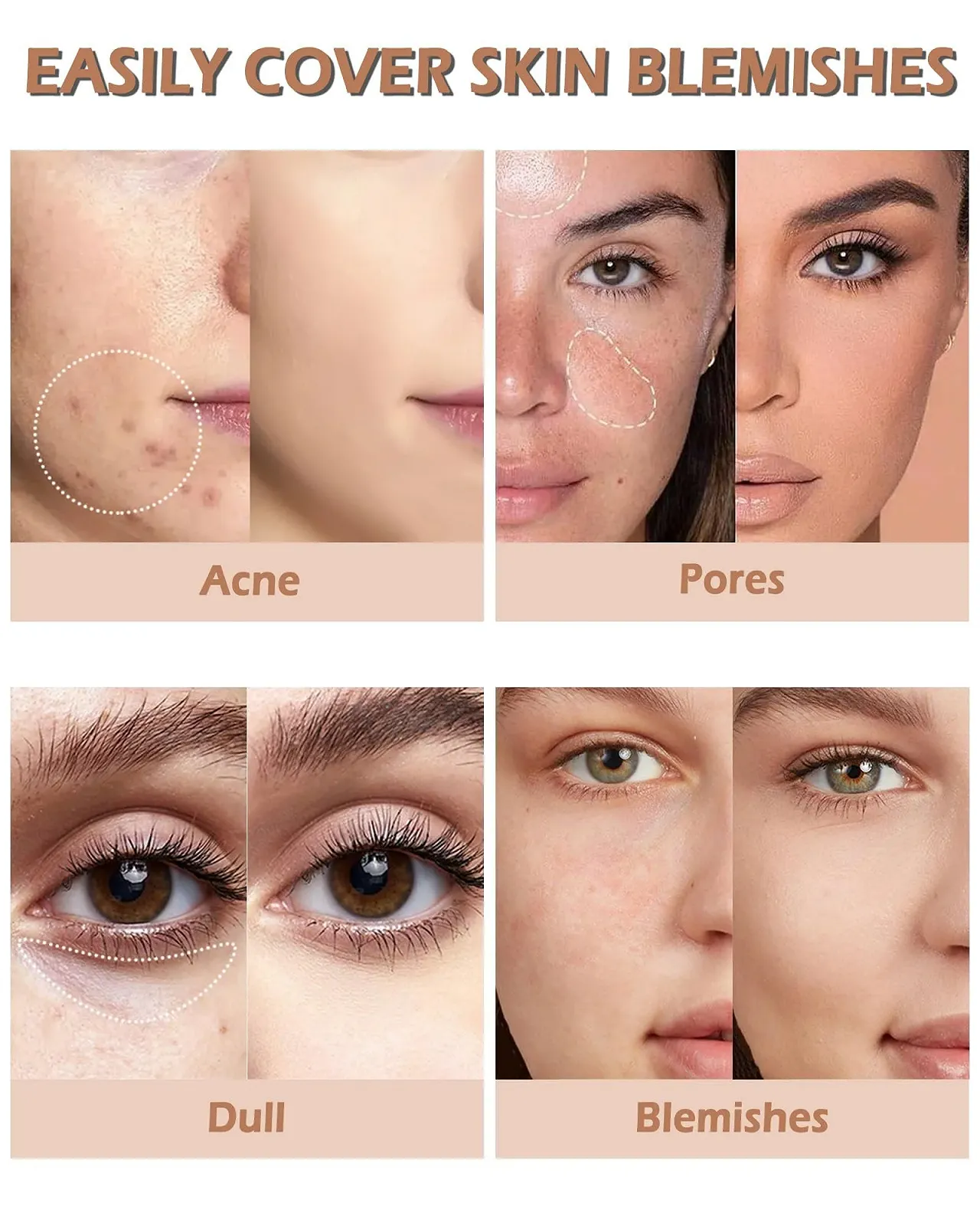 Консилер Жидкий 2шт High Coverage Face Concealer, Под Глаза, Жидкий Макияж, Стойкое Покрытие, Натуральный Финиш, Корректор Цвета - Light W, фото №7