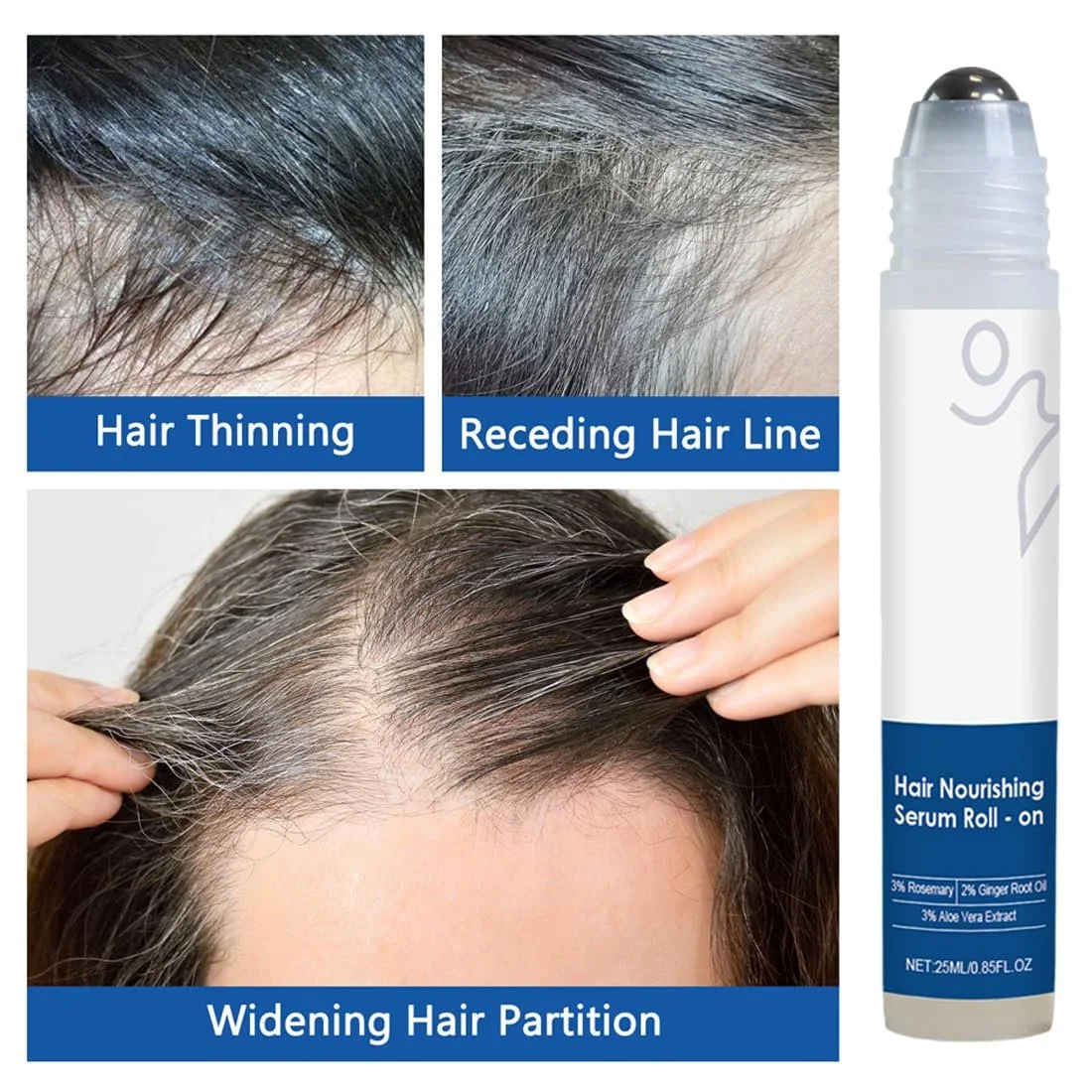 Сироватка для росту волосся Розмарин Roll On, сироватка для шкіри голови для контролю випадіння волосся, фото №4