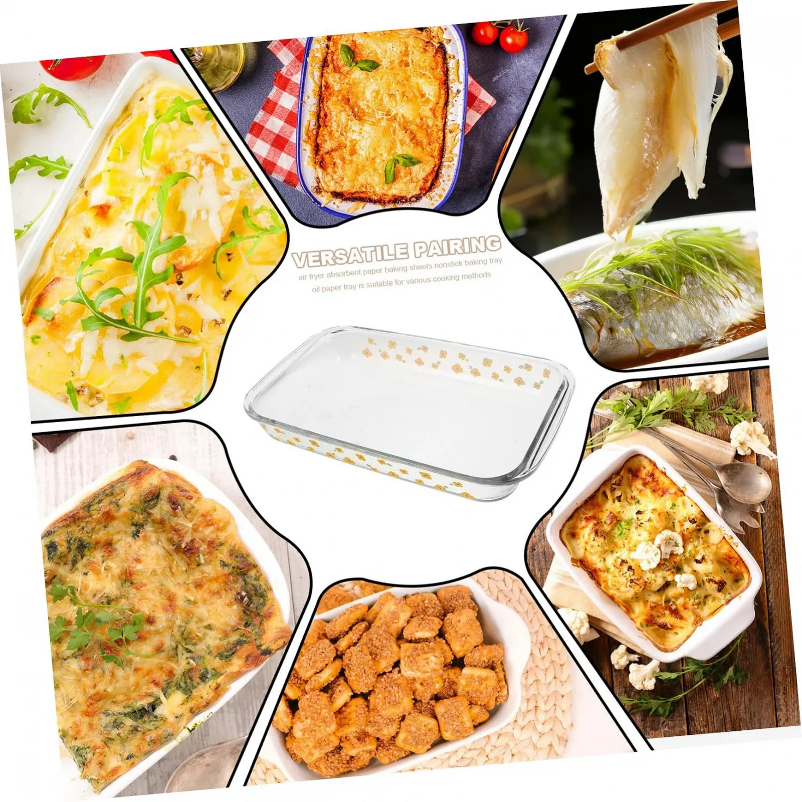 Форма для запекания PRETYZOOM прямоугольная термостойкое стекло для микроволновой печи и духовки, фото №3