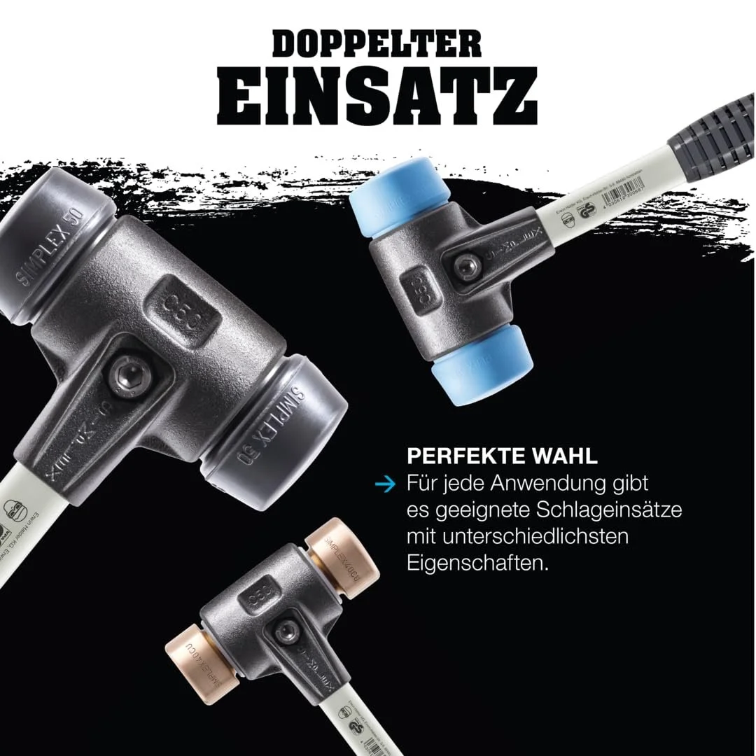 М'яка киянка Halder Simplex 3707050 Superplastic зі скловолоконною ручкою 50 мм Multi-Colour, фото №6