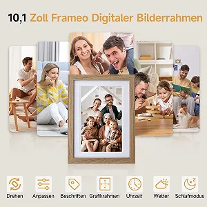 Цифровая фоторамка Rollei Smart Frame WiFi 1010 10.1 дюйма Frameo 1280 x 800 IPS Touchscreen 32 GB Wood Effect Oak synthetic.ua - Фото 1