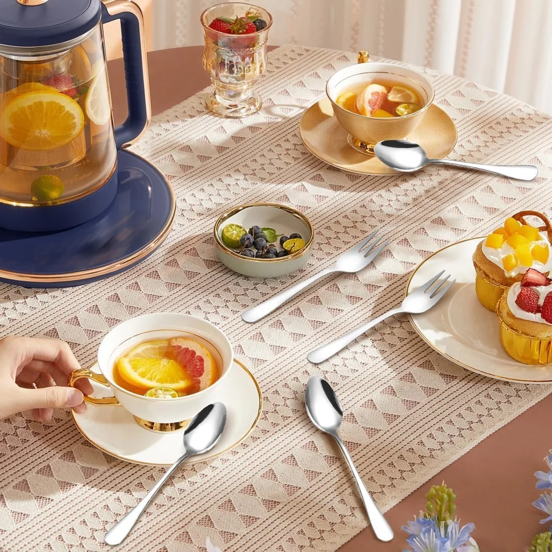 Ложки чайні та виделки для торта LOMUG 24 шт, Набір, фото №5