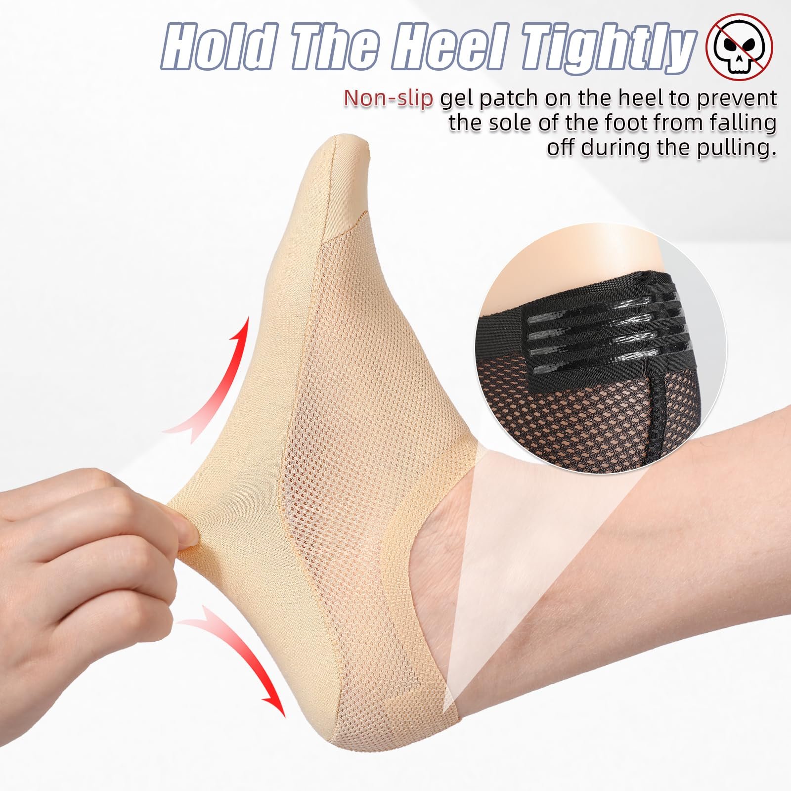 Шкарпетки жіночі, 6 шт., без швів, велика сітка, надзвичайно дихаючі, фото №2