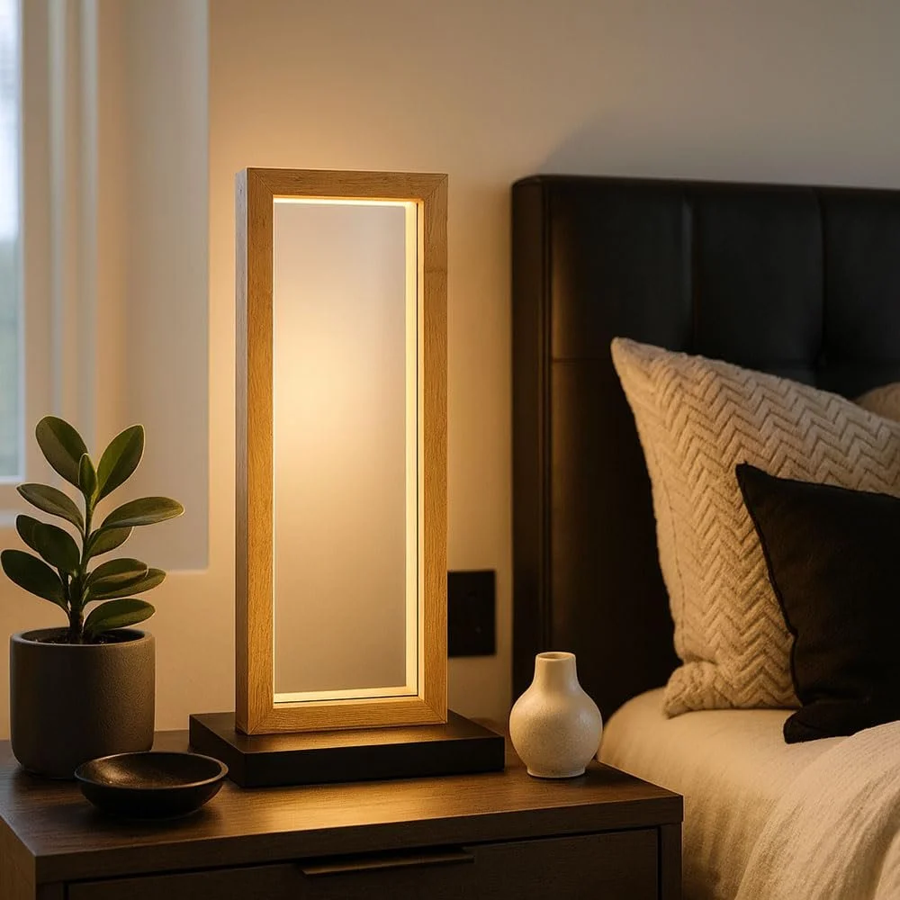 Настольная лампа LED Globo MDF Металл Коричневый Черный 52 см, фото №3