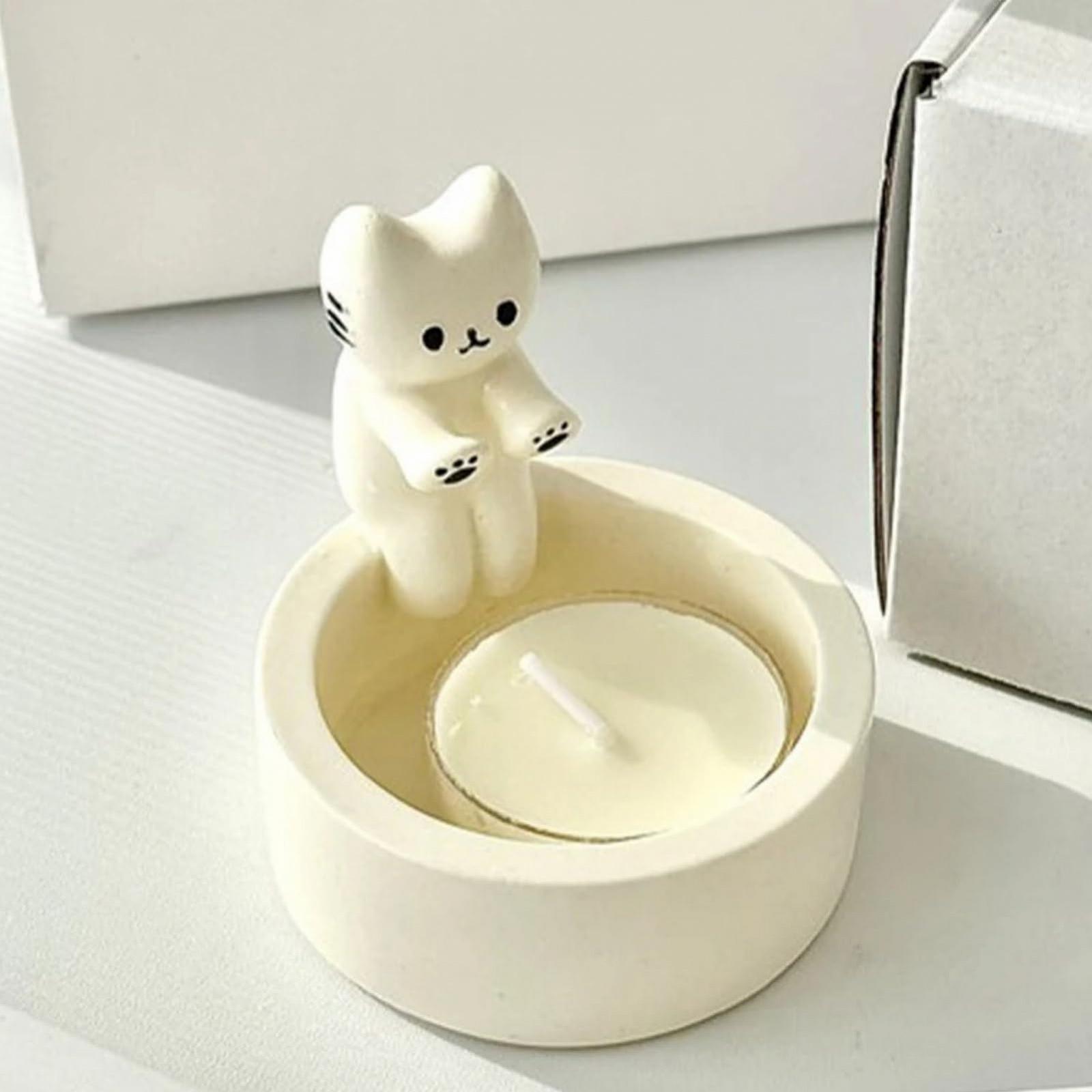 Тримач для свічок Cute Cat Candle Holder з лапами, що гріють, для любителів котів, фото №3
