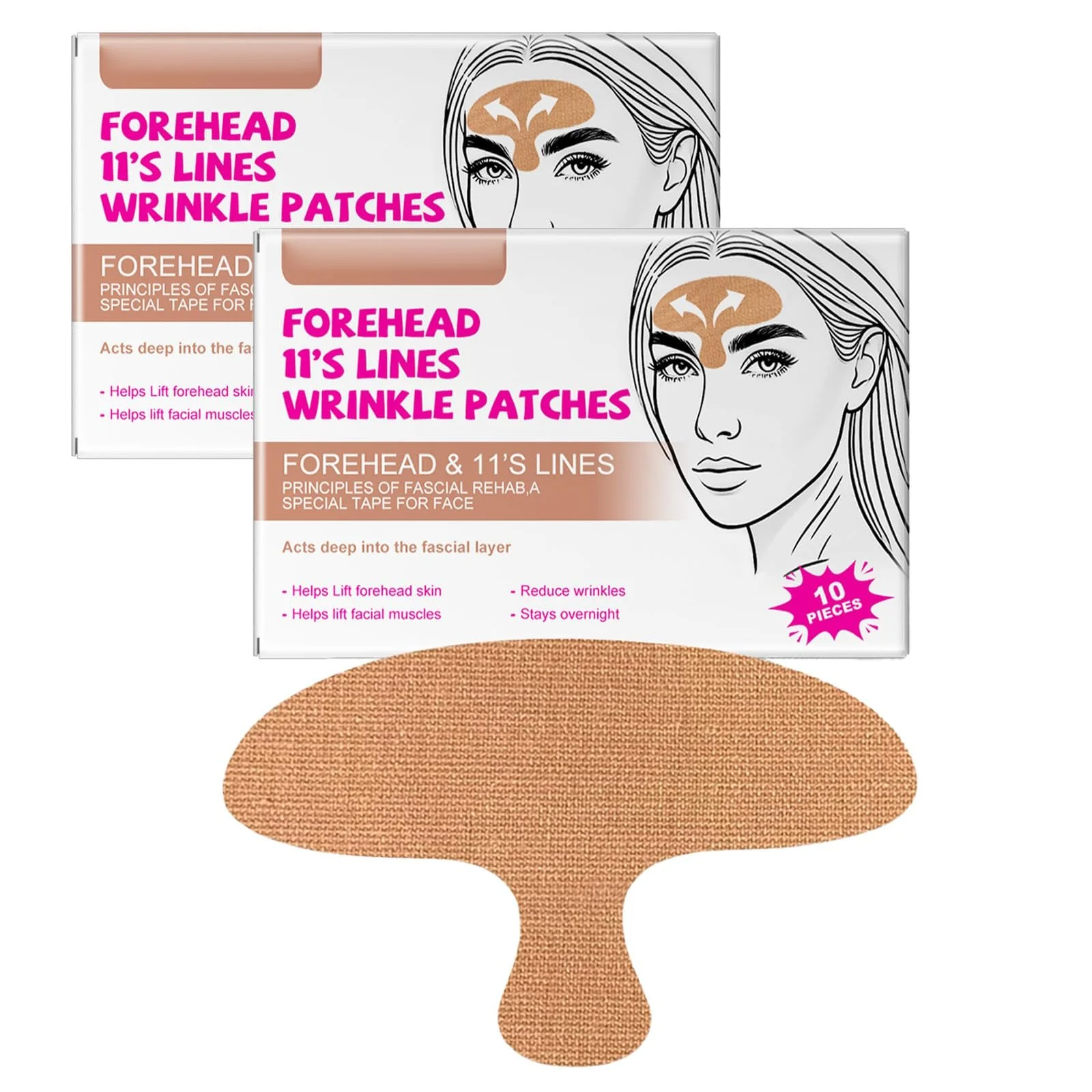 Патчі для лоба проти зморшок для розгладження зморшок на лобі, 20 шт, фото №1