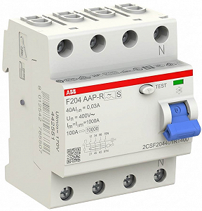 Купити Автоматичний вимикач диференційного струму ABB F204 A-40/0.03 AP-R / 4P / Тип A / 30мА / 40A - Фото 1 Автоматичний вимикач диференційного струму ABB F204 A-40/0.03 AP-R / 4P / Тип A / 30мА / 40A - Фото 1