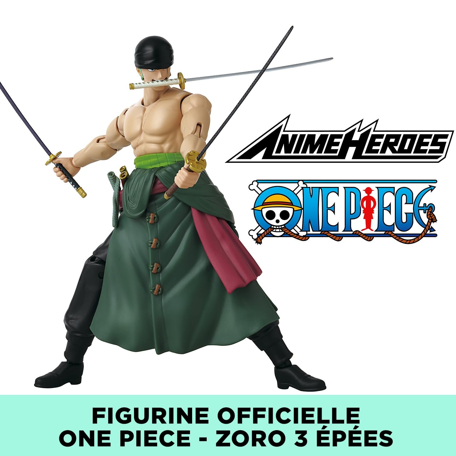 Фігурка Bandai Anime Heroes One Piece Lorenor Zorro Three Sword Style 17 cm, фото №5