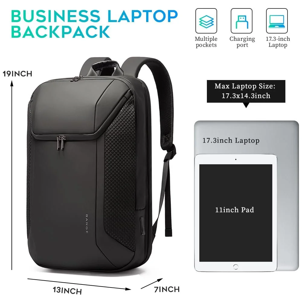 Рюкзак BG FUTURE AESTHETICS Smart Business для ноутбука 15.6-17.3 дюйма водонепроницаемый USB 3.0 Черный, фото №2 Рюкзак BG FUTURE AESTHETICS Smart Business для ноутбука 15.6-17.3 дюйма водонепроницаемый USB 3.0 Черный, фото №2