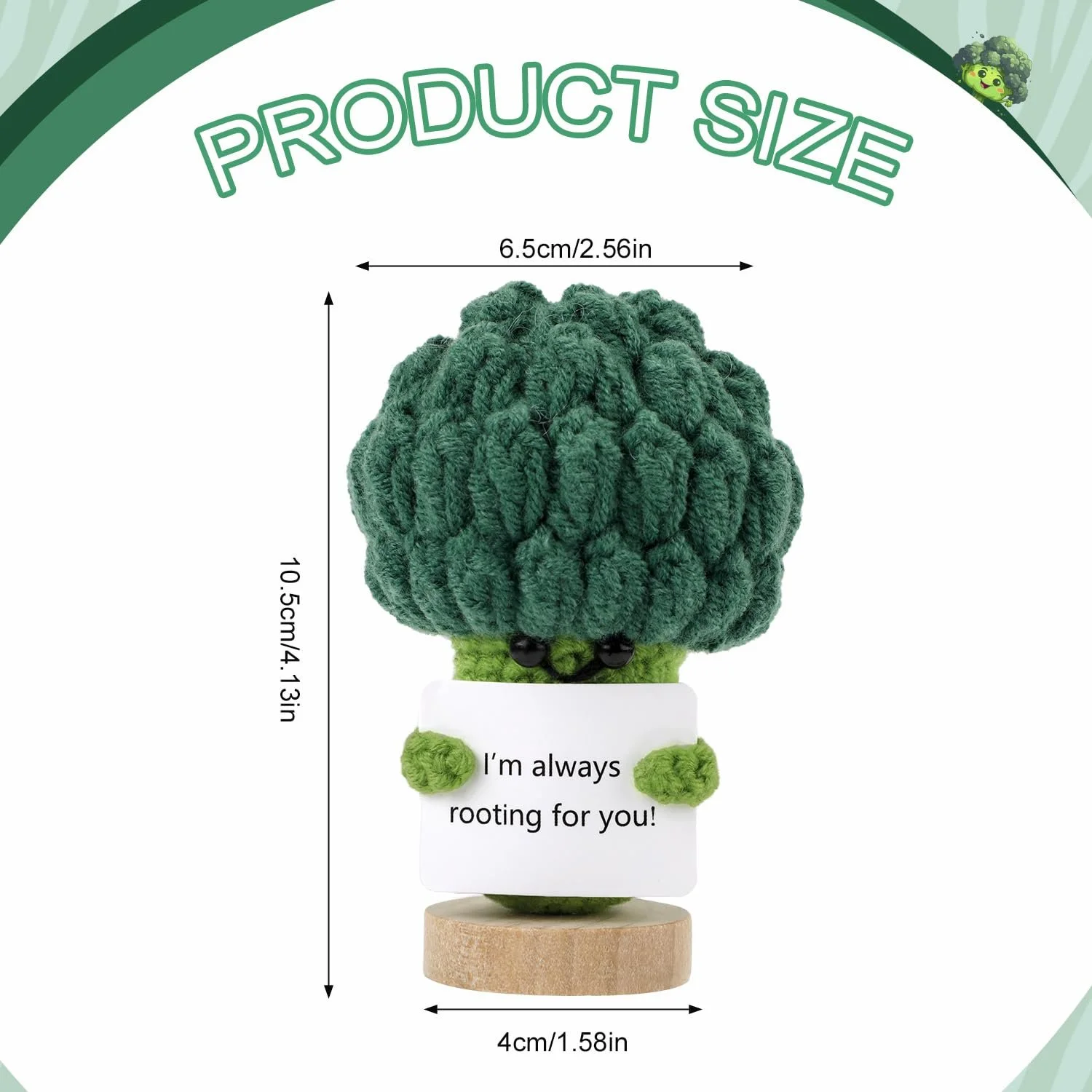 Игрушка TOYMIS Positive Теплый картофельчик Зеленая вязаная позитивная игрушка с деревянной подставкой, фото №2 Игрушка TOYMIS Positive Теплый картофельчик Зеленая вязаная позитивная игрушка с деревянной подставкой, фото №2