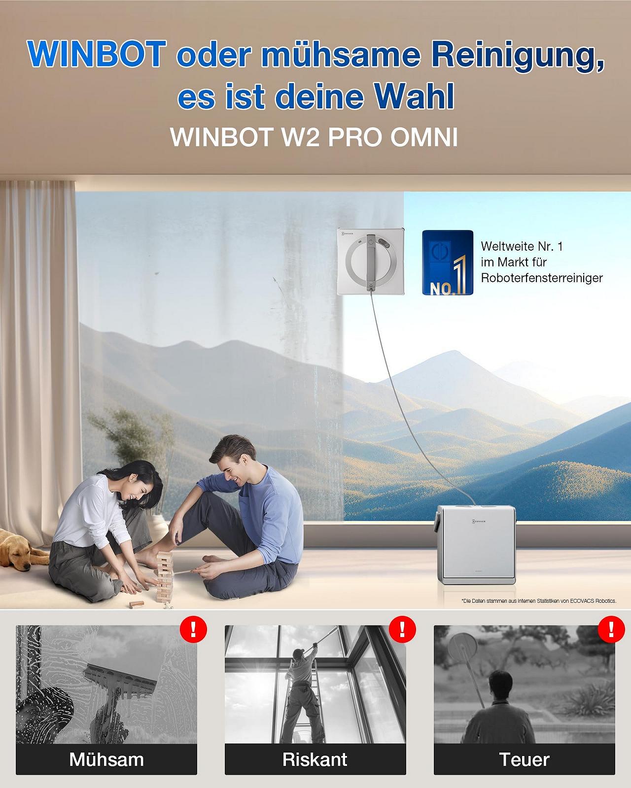 Робот для мойки окон ECOVACS WINBOT W2 PRO Omni, белый, фото №2
