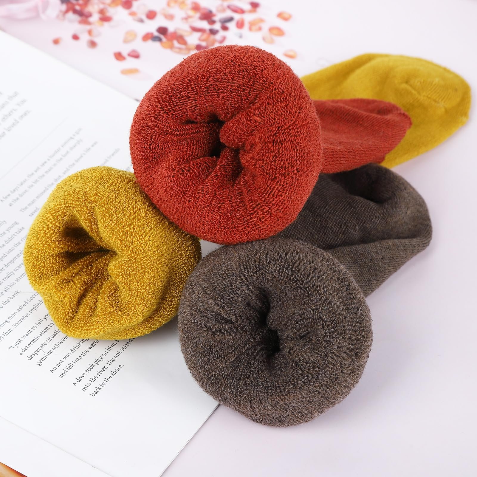 Носки Fadcaer, 3 пары, женские, до колена, мягкие, толстые, удобные, теплые зимние, длинные, свободные, вязаные чулки, размер 4-7, фото №4