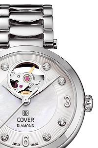 Женские часы Автоматические Swiss Made COVER COA8 Lady Diamond Open Heart Ремешок из нержавеющей стали, сапфировое стекло synthetic.ua - Фото 1