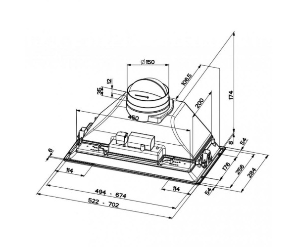 Витяжка що вбудовується Faber INKA SMART C LG A70 (305.0599.306), фото №4