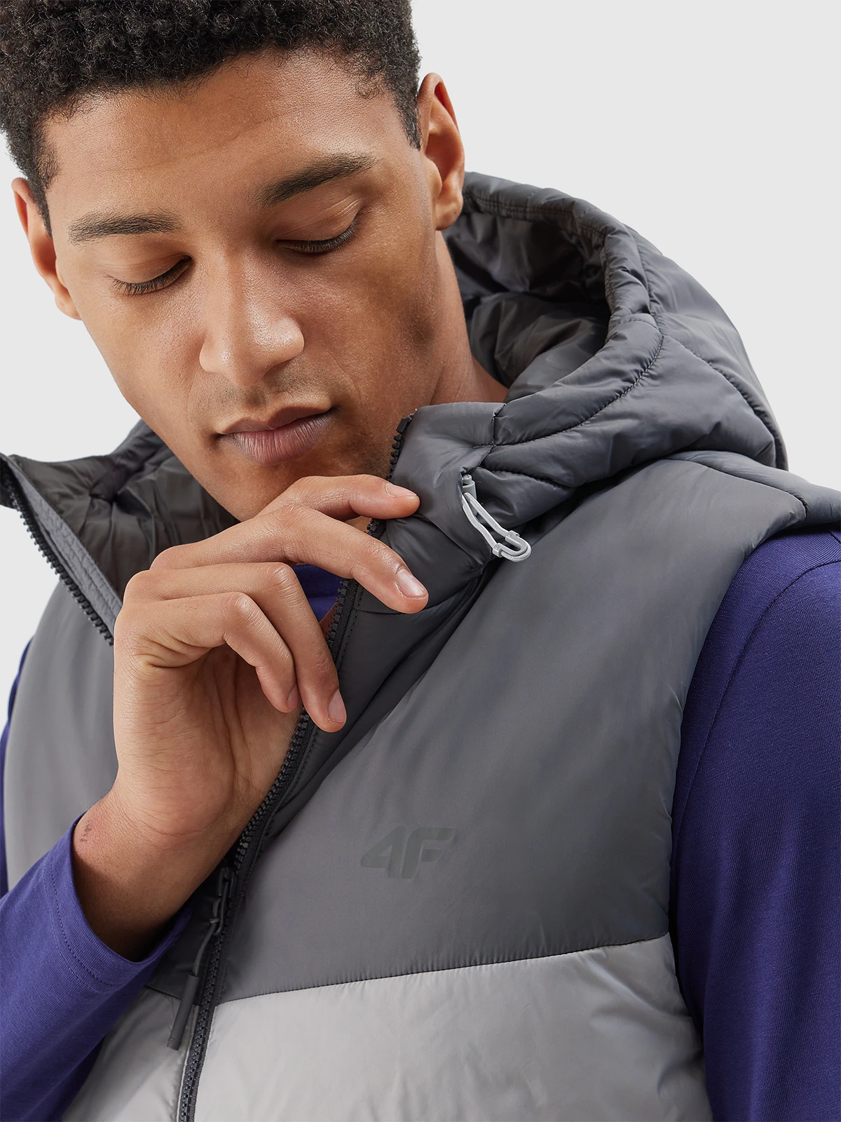 Безрукавка synthetic-fill down vest 4FWSS24TVJAM100-27S 4F Сірий M, фото №4