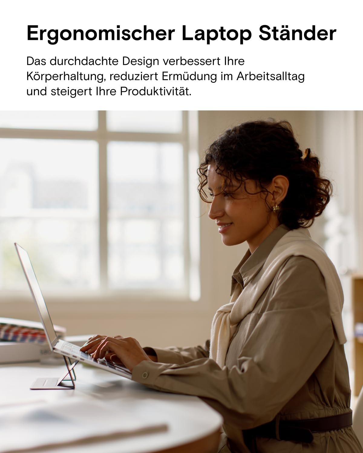 Підставка для ноутбука MOFT, складна підставка для ноутбука з 2 регульованими кутами, покращує поставу, сумісна з MacBook Air, MacBook Pro 11 - 16 дюймів, самоклеюча - Misty Bay, фото №4