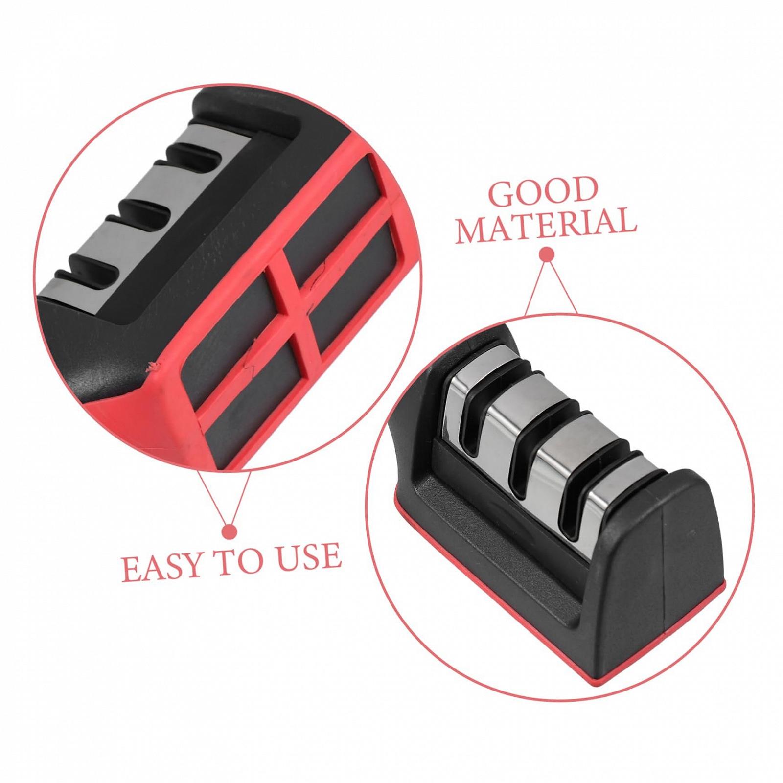 Точилка для ножів LIFKOME ручна триступенева з нержавіючої сталі, фото №8