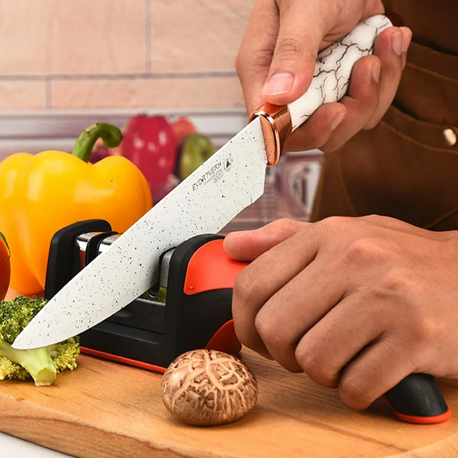 Точилка для ножів Helicopter професійна 4-ступінчаста багатофункціональна, фото №7