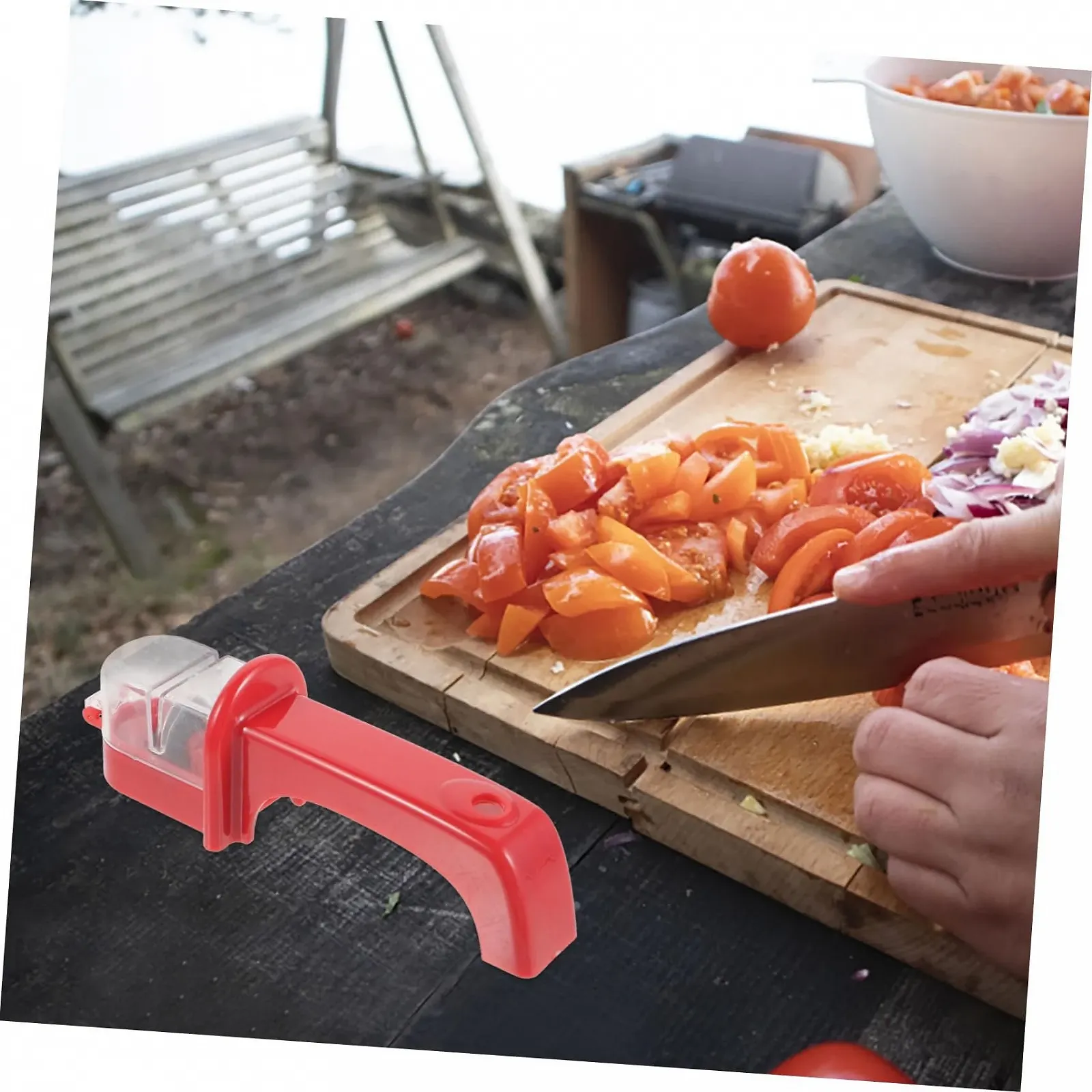 Точилка для кухонных ножей и ножниц TOYANDONA ABS портативная эргономичная, фото №2