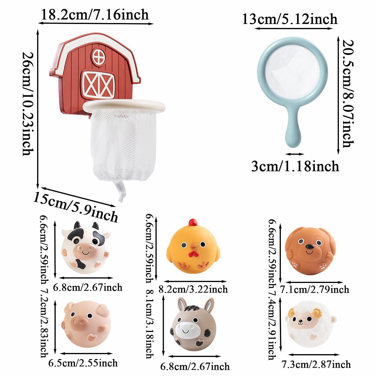 Іграшка для ванни Баскетбол з кошиком і 6 мʼячиками у формі тварин, фото №5