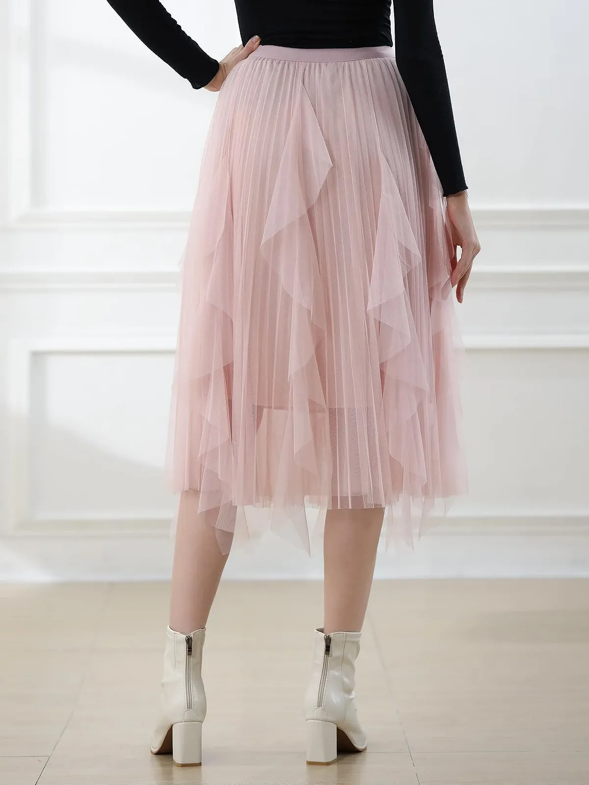 Спідниця з тюлю DGSHIRLDJO Жіноча Довга Еластична, фото №4