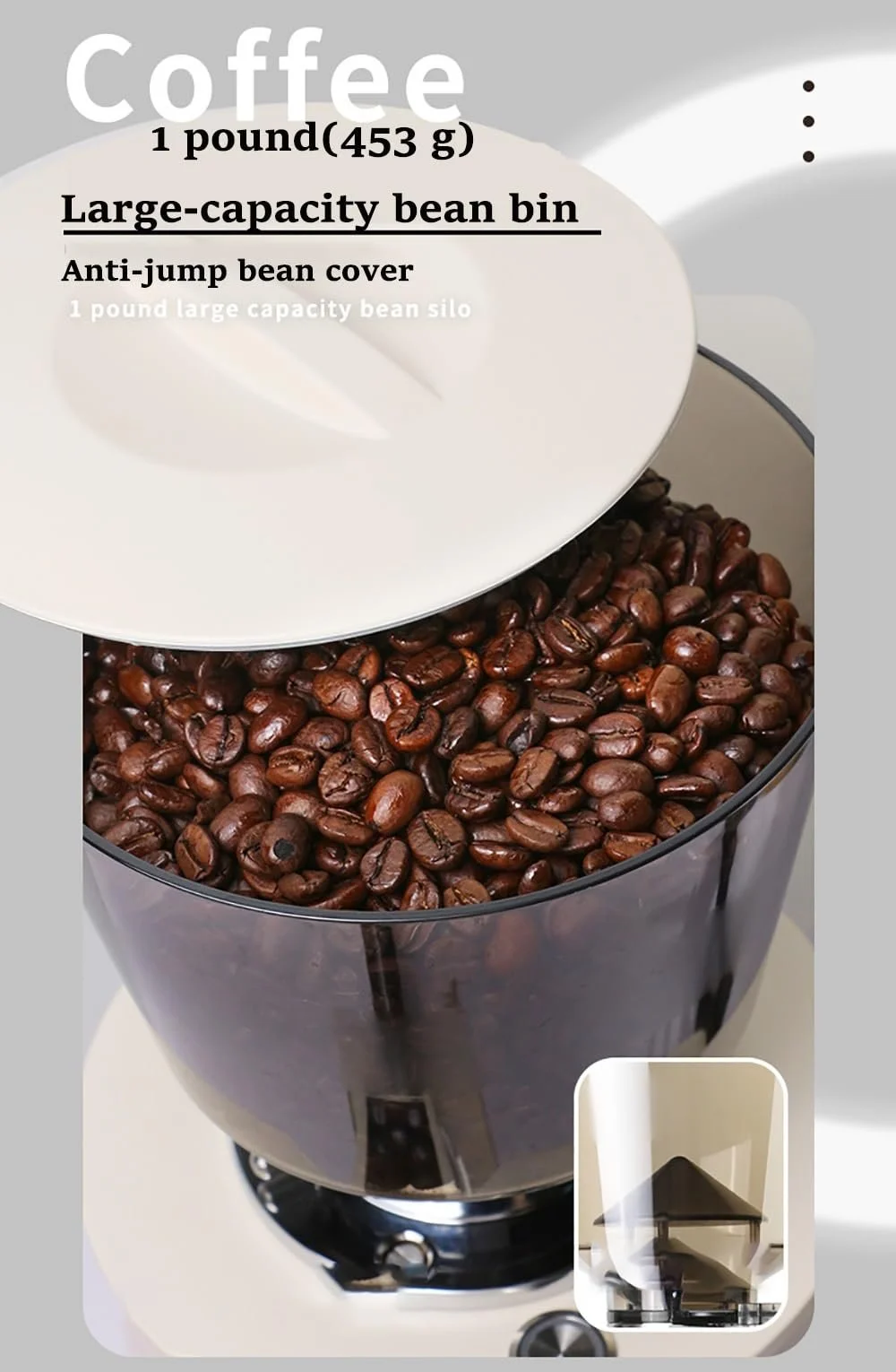 Електрична кавомолка професійна, Комерційна з LED-дисплеєм і таймером, Кількісне автоматичне подрібнення для свіжої кави, фото №5