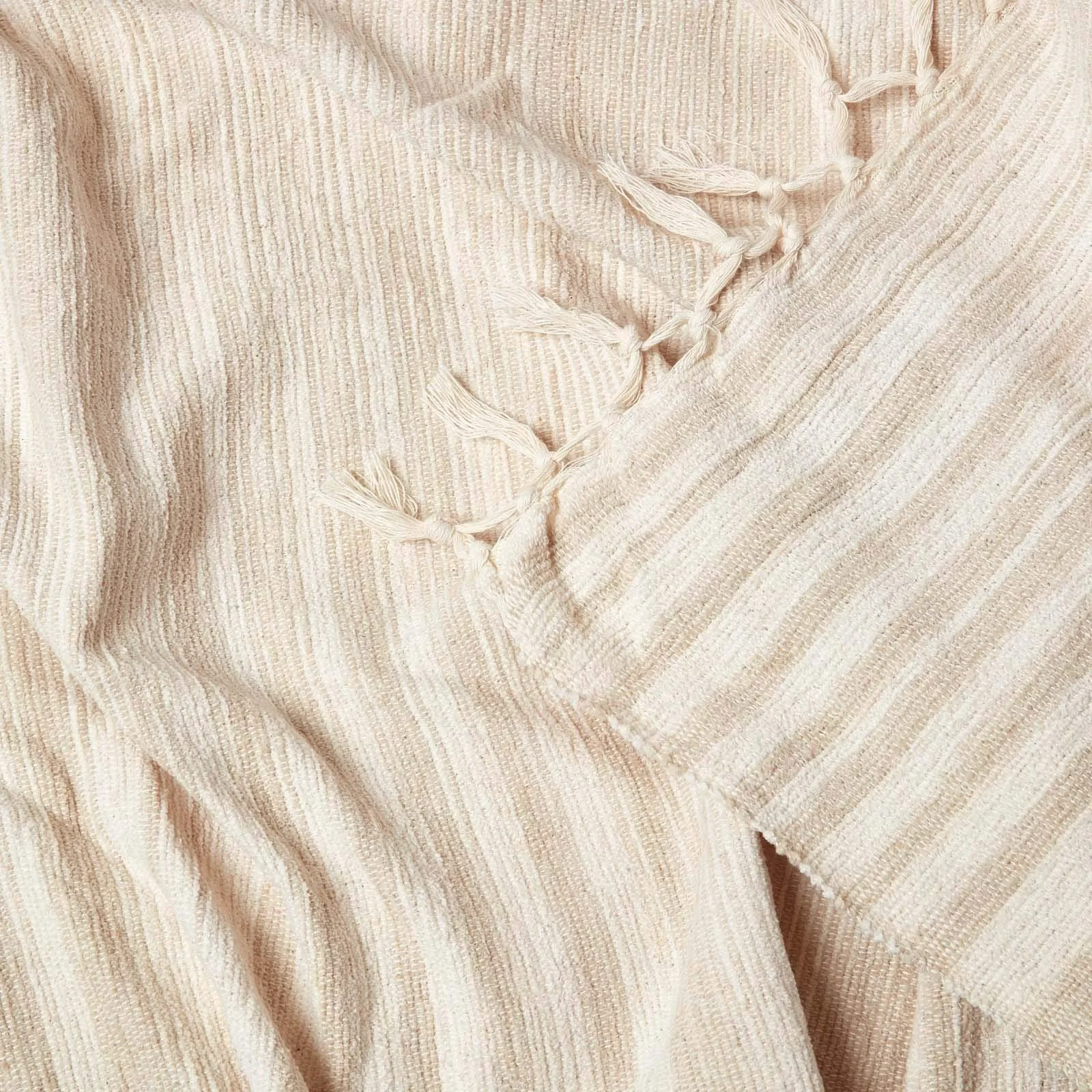 Покрывало на кровать/диван Homescapes Хлопковый синель Tie and Dye Бежевый 220 x 240 см, фото №5