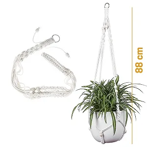 Подвесной держатель для растений макраме 2 шт 88 см хлопковый synthetic.ua - Фото 1