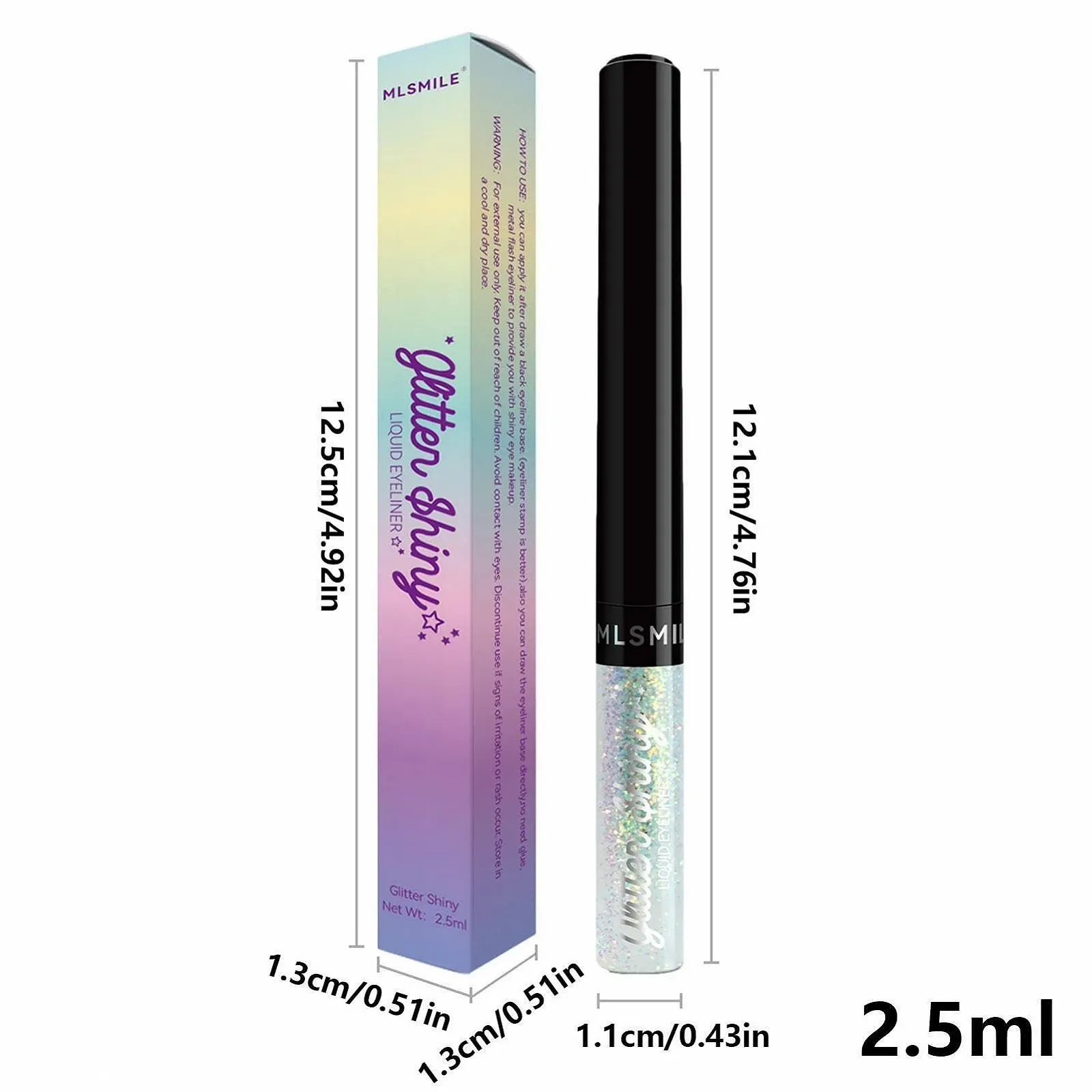 Подводка для глаз Pekmar, мерцающая, быстросохнущая, неоновая радуга, портативная, с блестками, фото №4