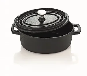 Кокотниця Cocotte овальна 12 см чавунна чорна - Фото 1